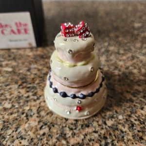 Artform Objet d'Art Takes The Cake Enameled Tiered Cake Trinket Pill Jewelry Box